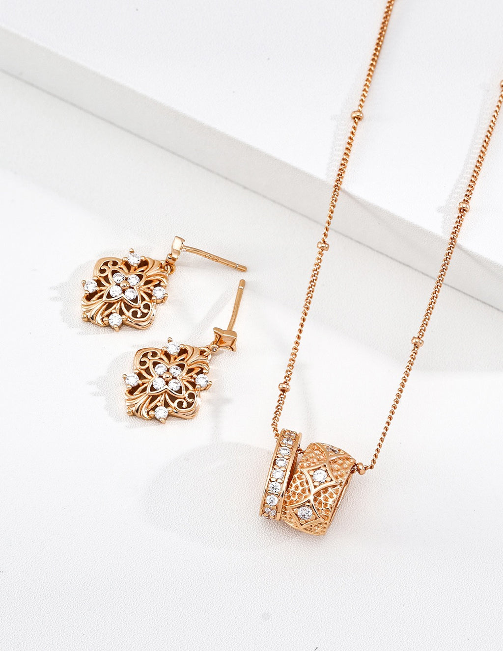 Four-Leaf Iris Drop Earrings
