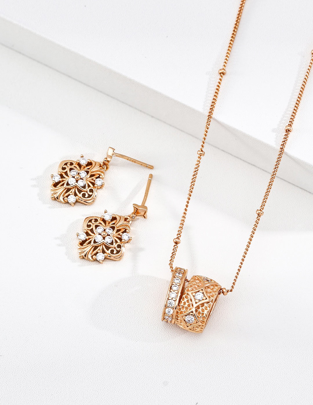 Four-Leaf Iris Drop Earrings