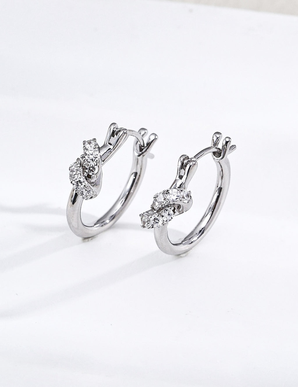 Crystal Knot Hoop Earrings