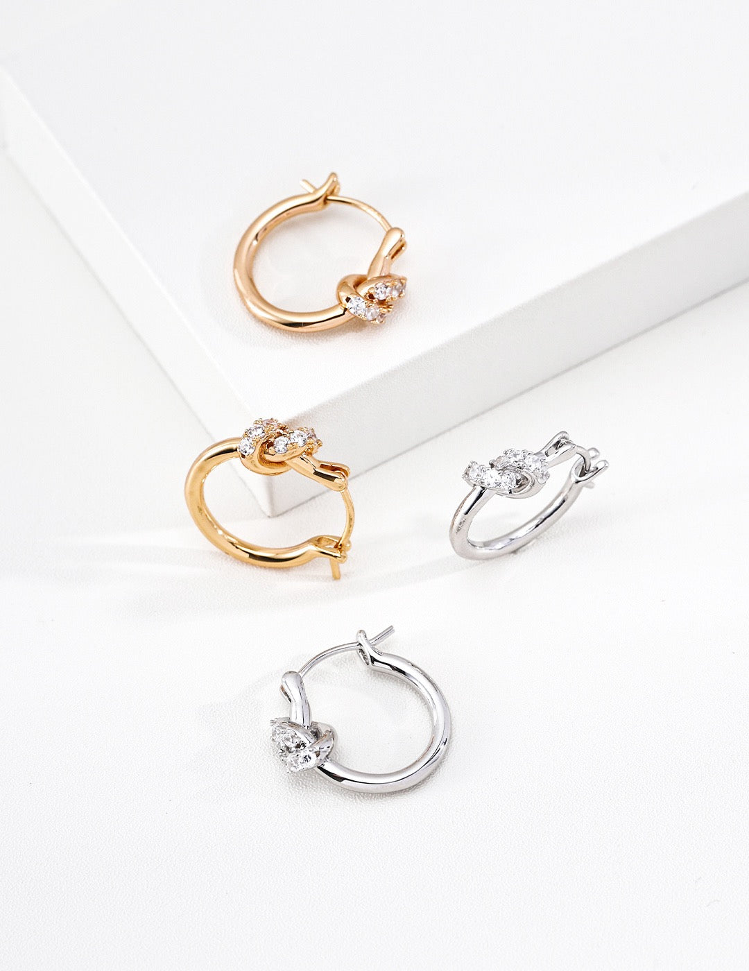 Crystal Knot Hoop Earrings