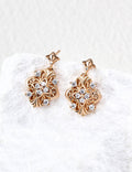 Four-Leaf Iris Drop Earrings