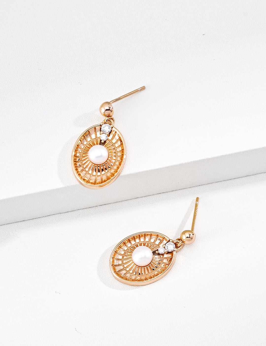 Sunburst Pearl Drop Earrings