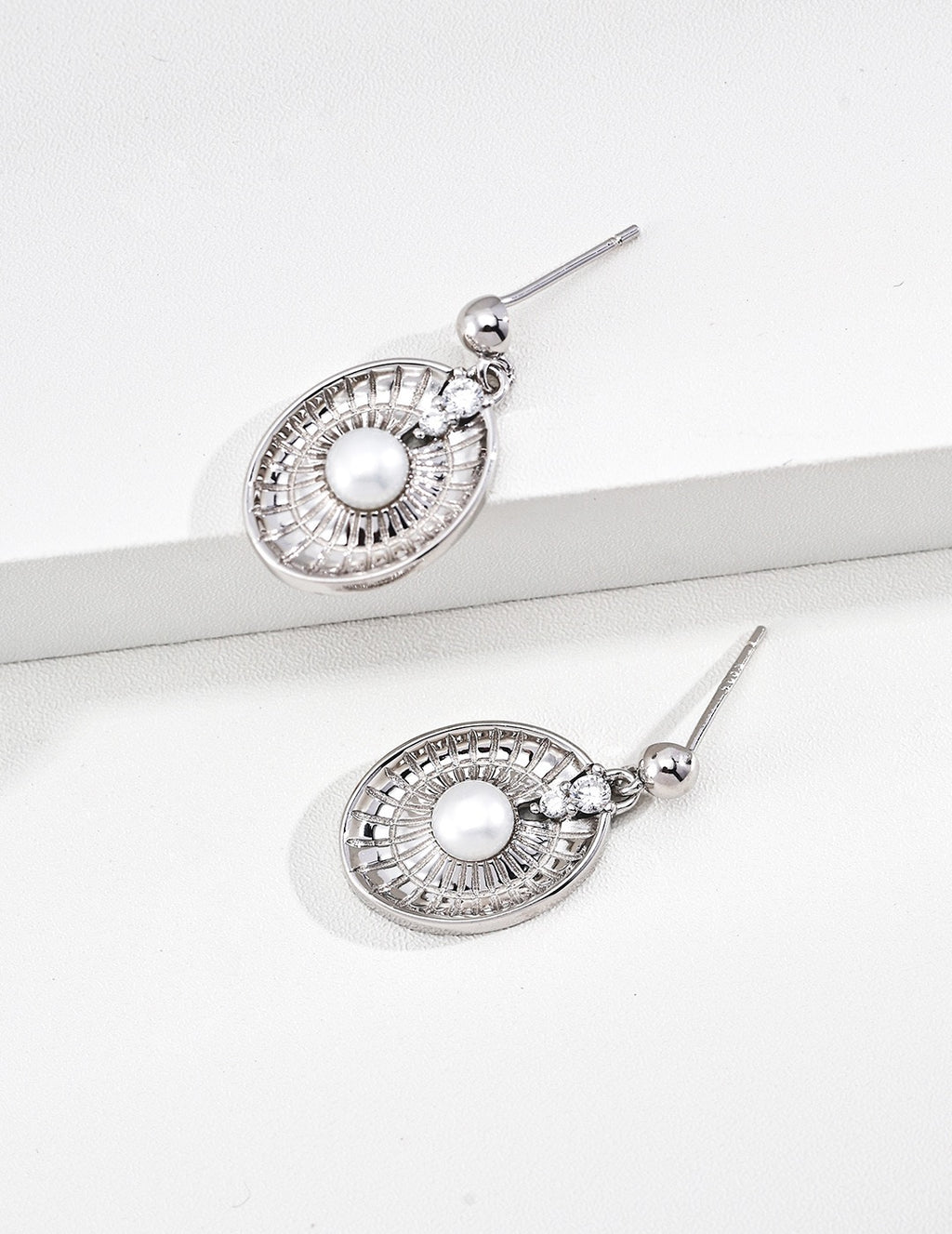 Sunburst Pearl Drop Earrings