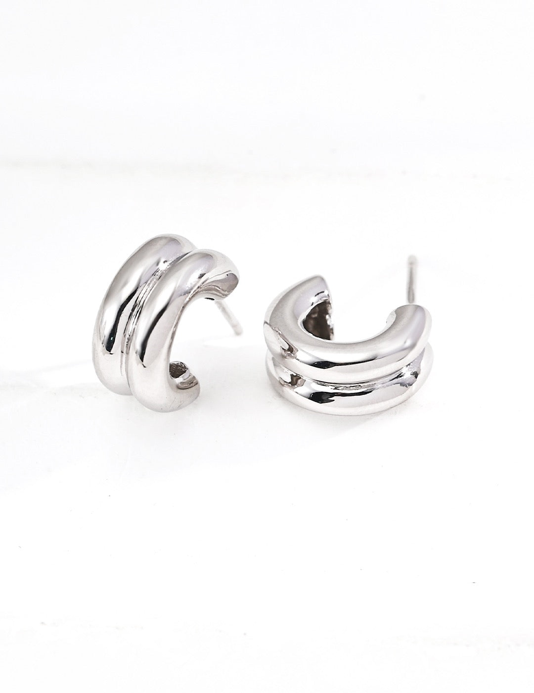 Dual Arc Hoop Earrings