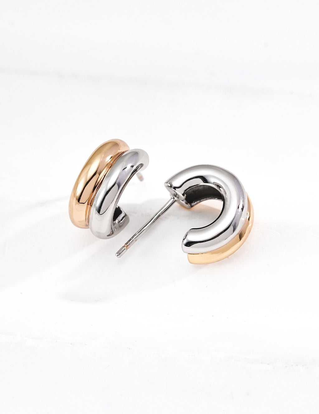 Dual Arc Hoop Earrings