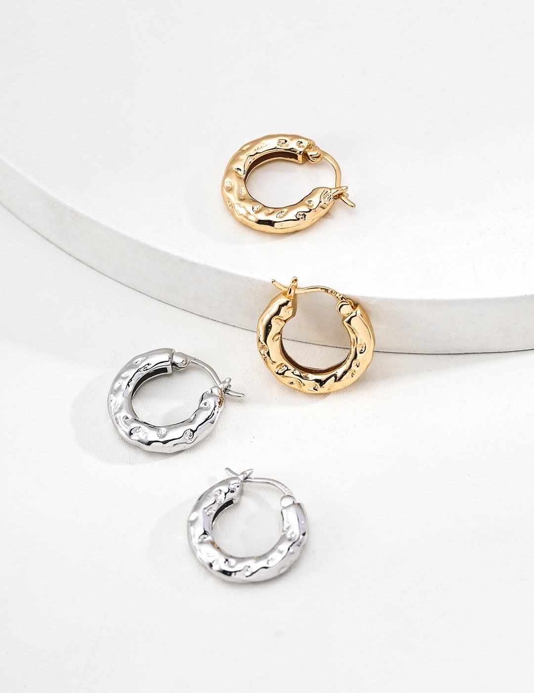 Molten Texture Hoop Earrings