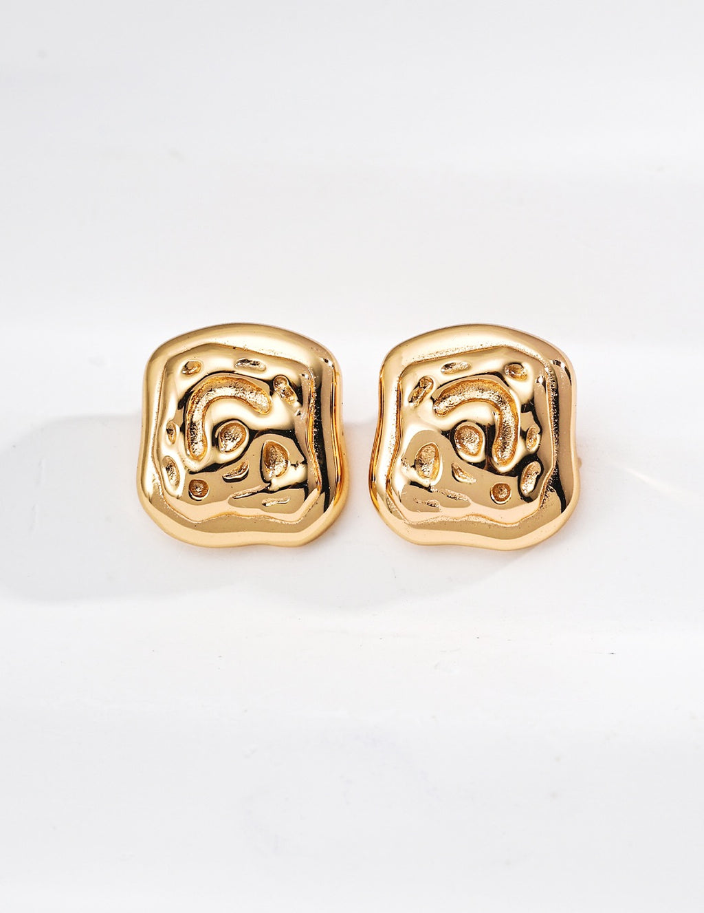 Molten Square Stud Earrings