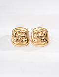 Molten Square Stud Earrings