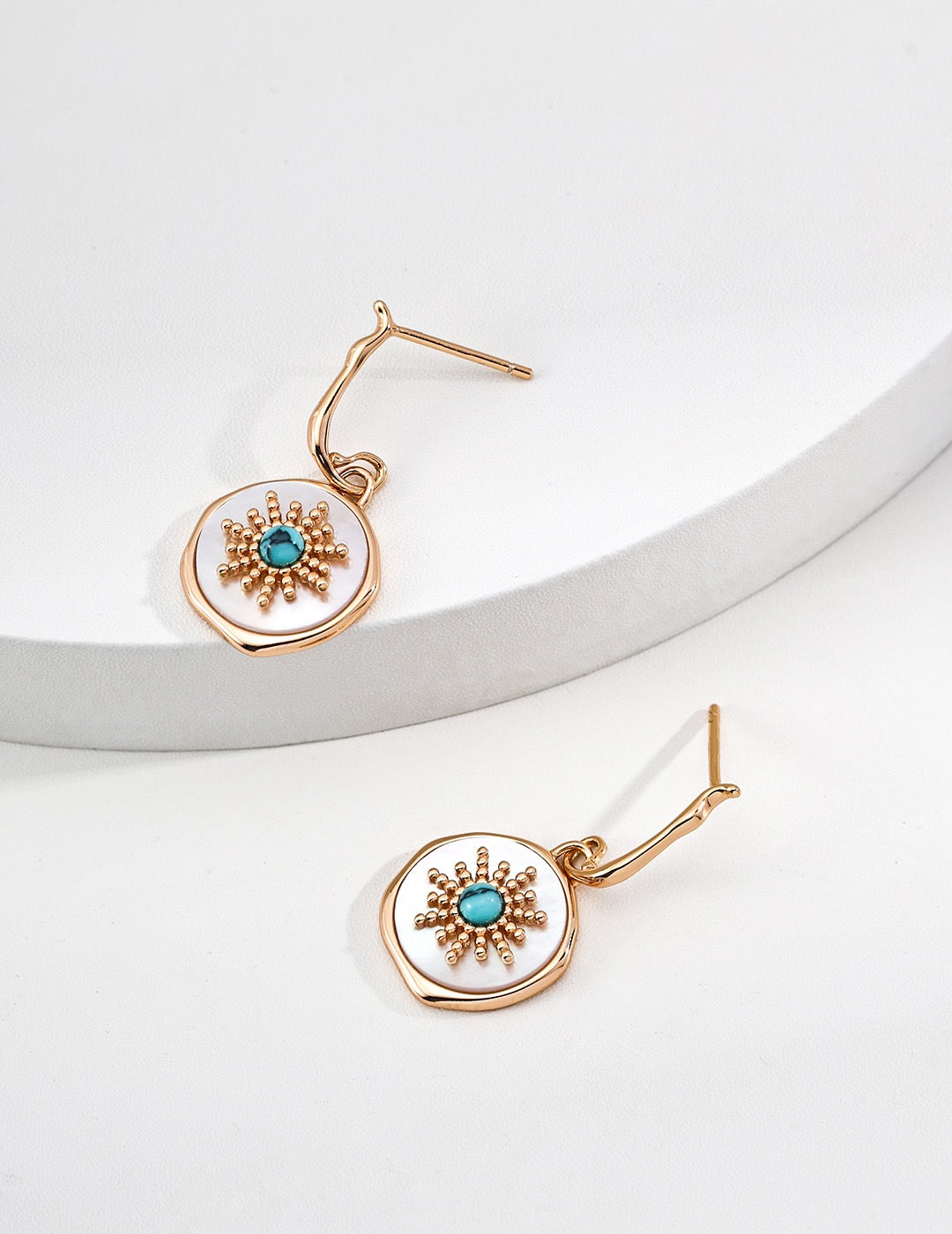 Soleil Turquoise Shell Drop Earrings