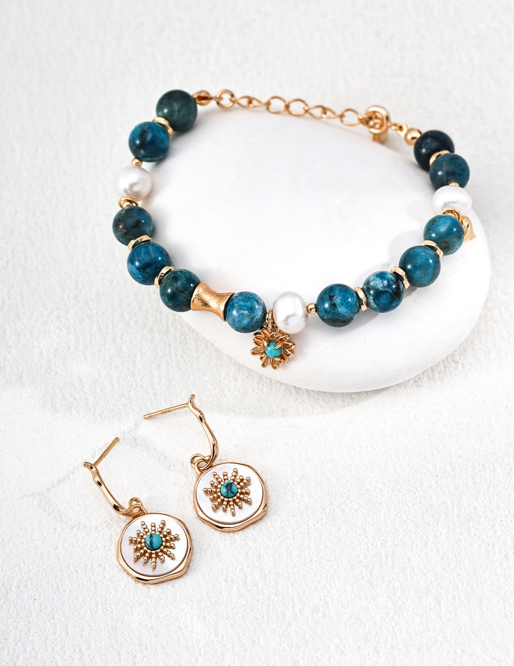 Soleil Turquoise Shell Drop Earrings