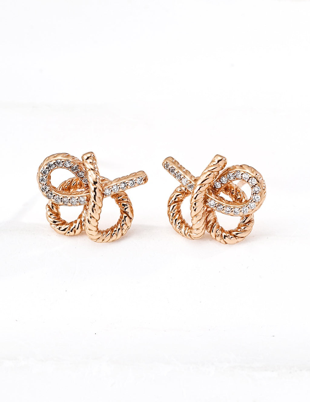 Twisted Rope Knot Stud Earrings