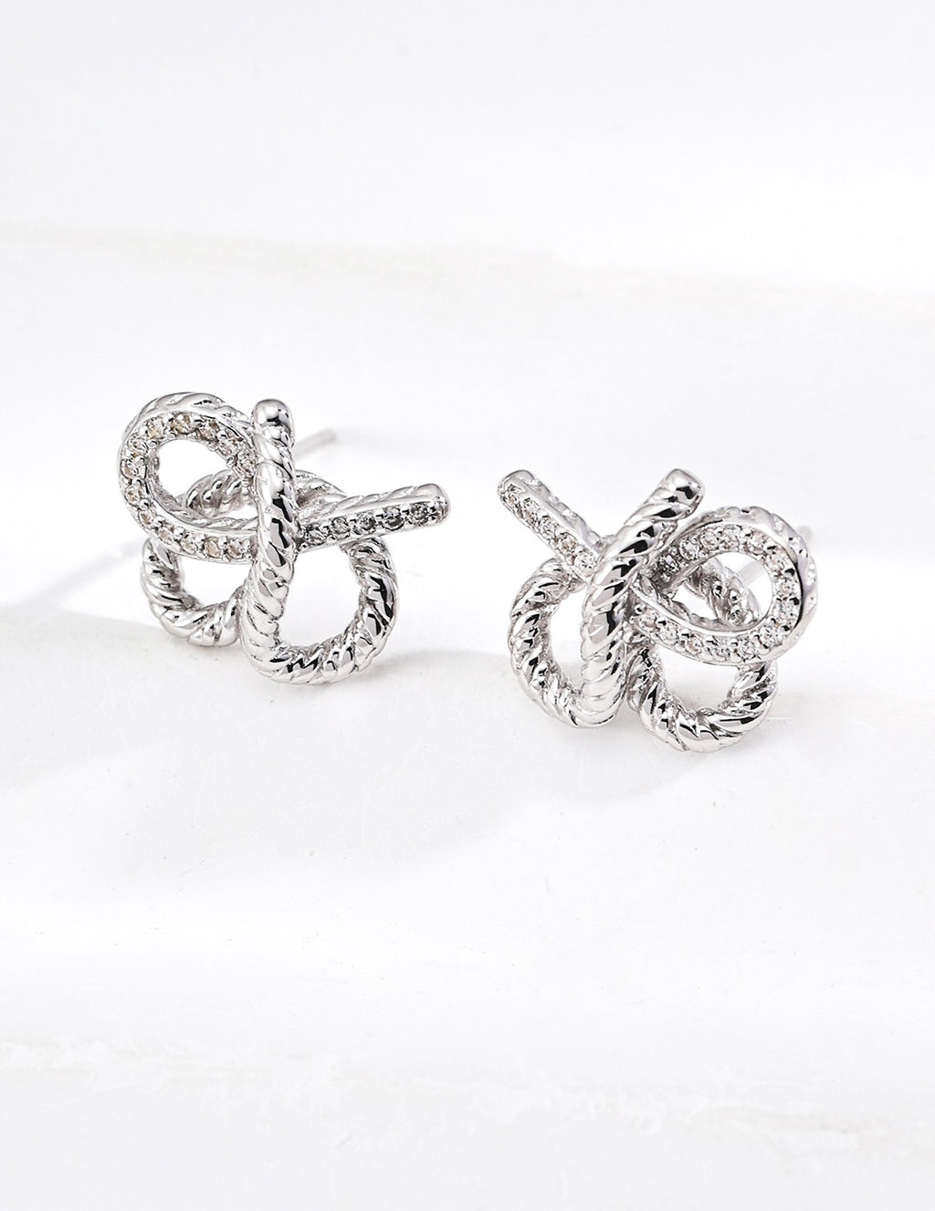 Twisted Rope Knot Stud Earrings