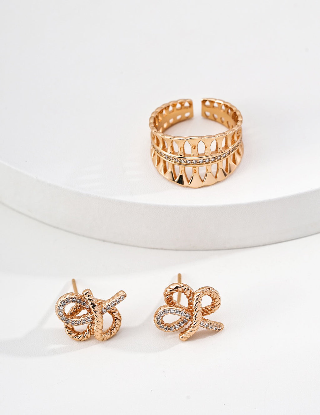 Twisted Rope Knot Stud Earrings
