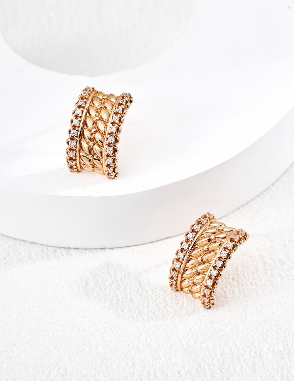 Multi-Row Twisted Rope Stud Earrings