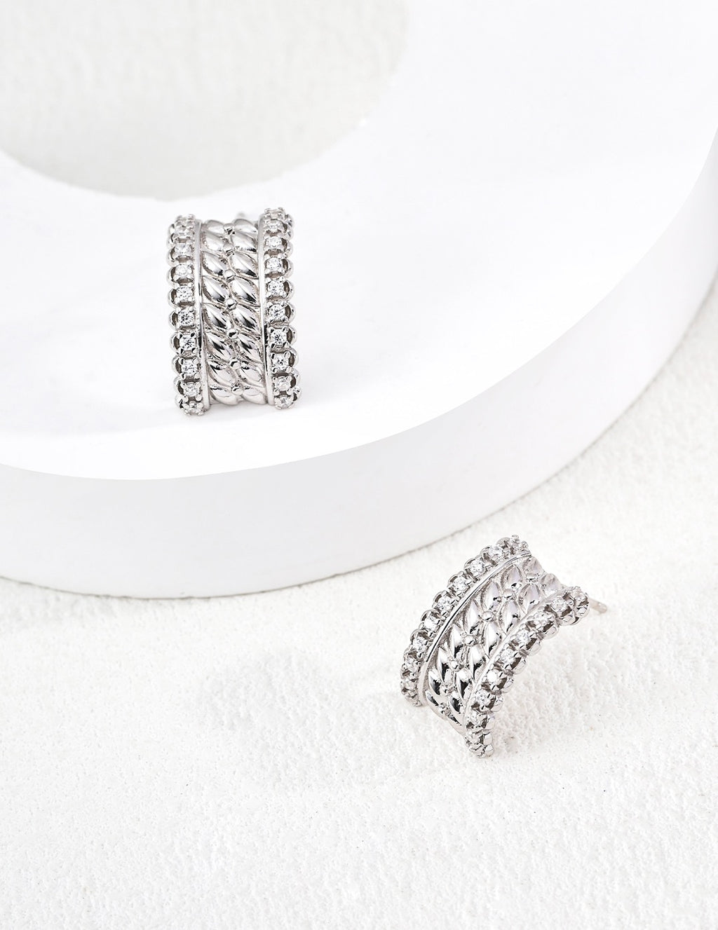 Multi-Row Twisted Rope Stud Earrings