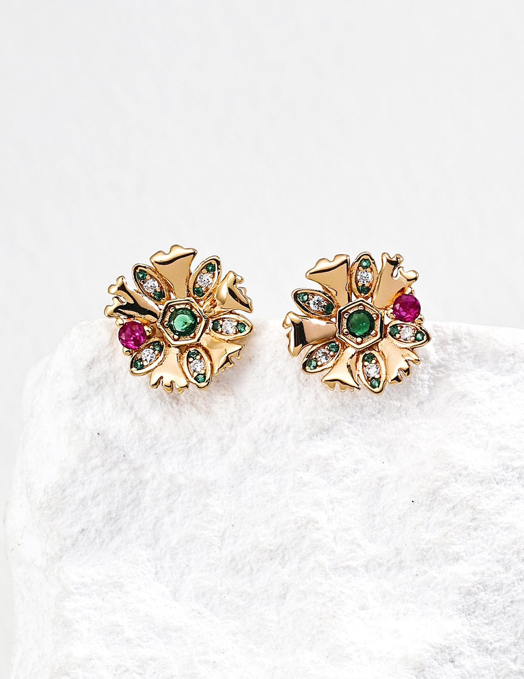 Floral Snowflake Stud Earrings
