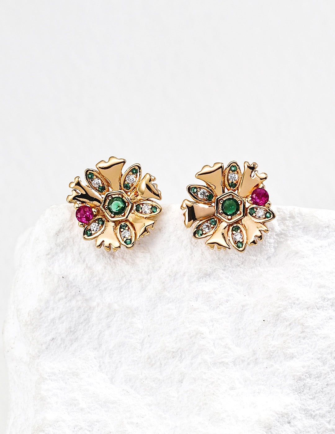 Floral Snowflake Stud Earrings