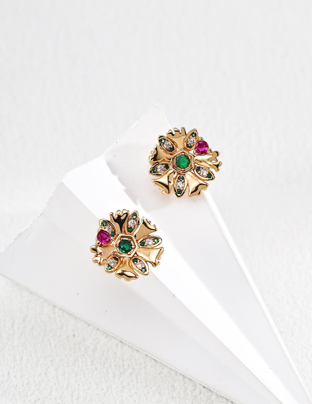 Floral Snowflake Stud Earrings