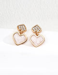 Enamel Heart Drop Earrings
