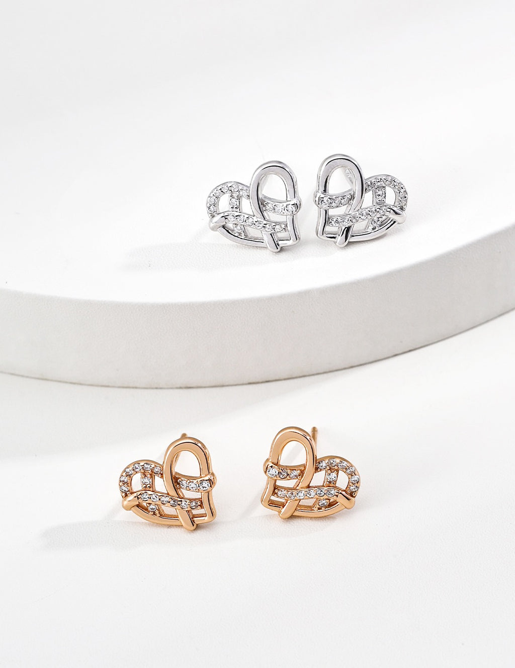 Heart Knot Stud Earrings