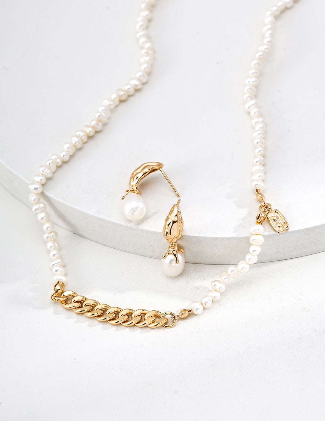Molten Pearl Drop Earrings