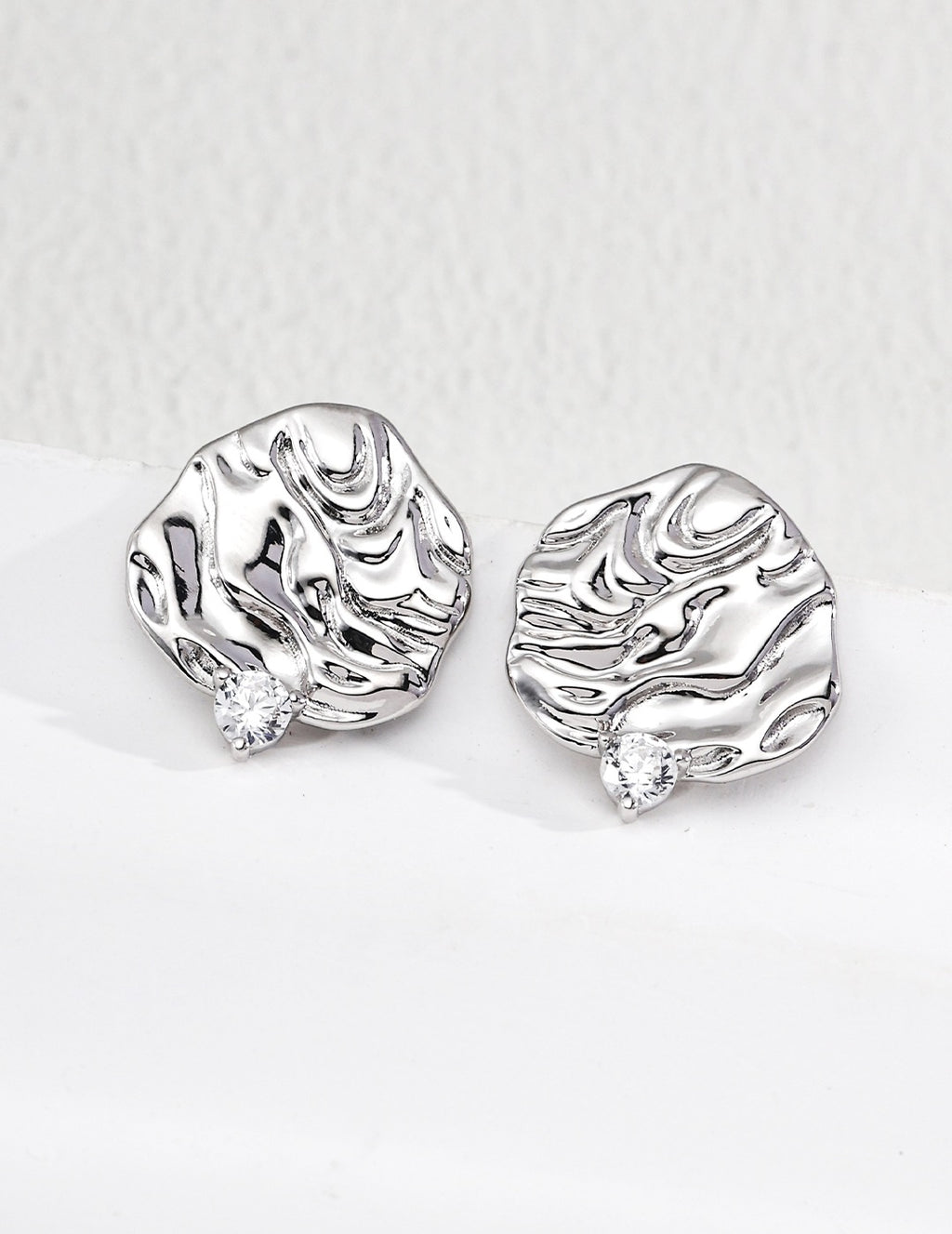 Molten Ripple Stud Earrings