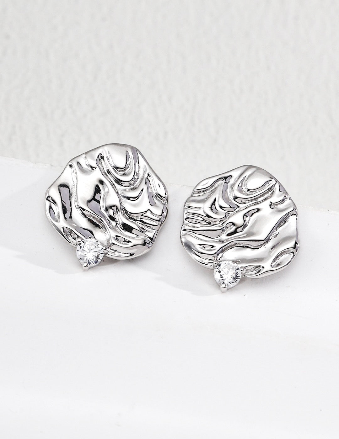 Molten Ripple Stud Earrings