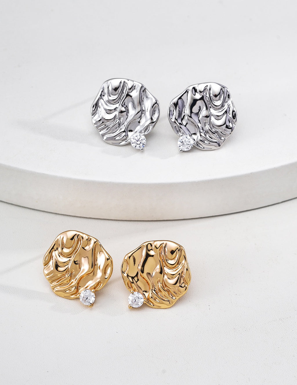 Molten Ripple Stud Earrings