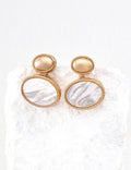Oval Nacre Drop Earrings