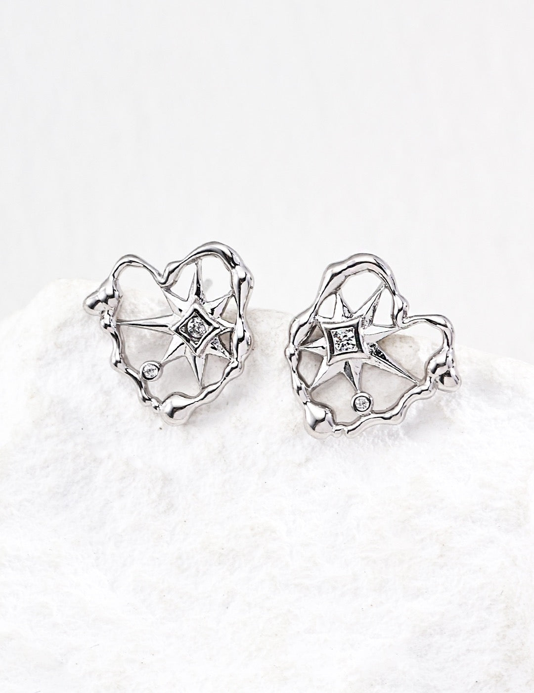 Celestial Star Compass Stud Earrings