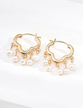 Heart Hoop Pearl Chandelier Earrings