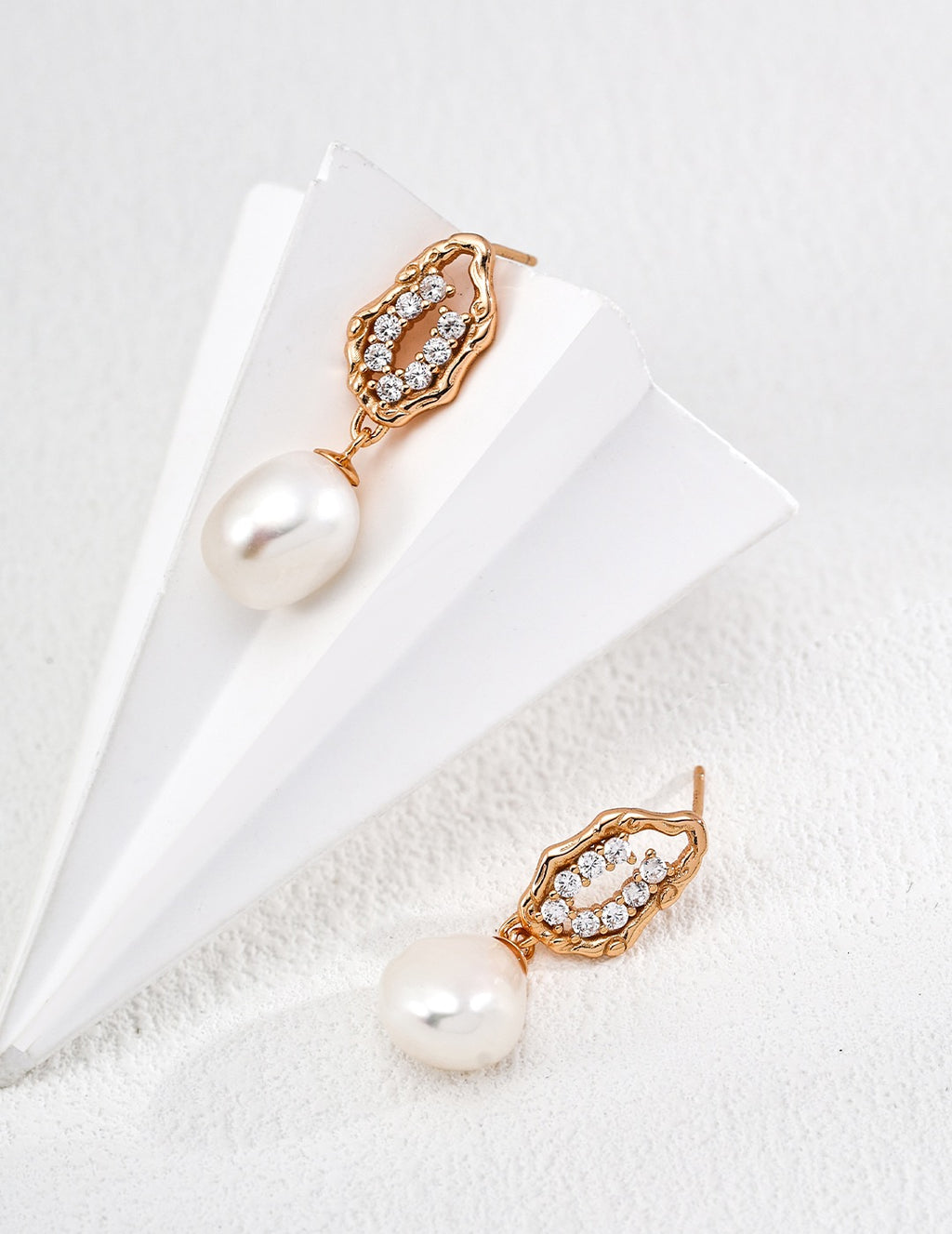 Crystal Grotto Pearl Drop Earrings