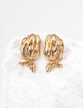 Sculptural Shell Bow Drop Earrings