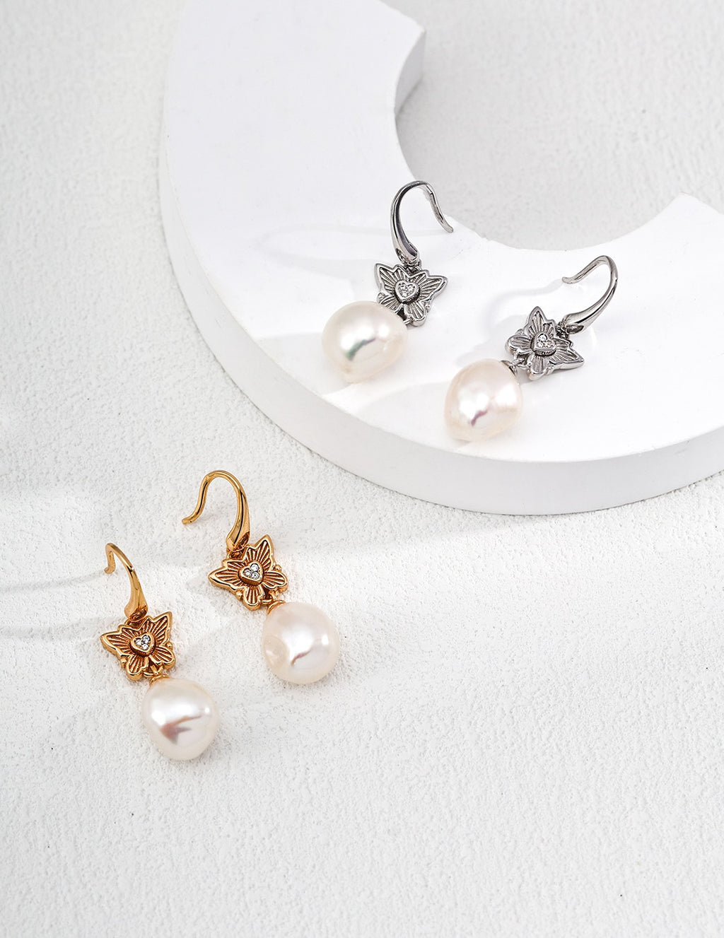 Butterfly Bloom Pearl Drop Earrings