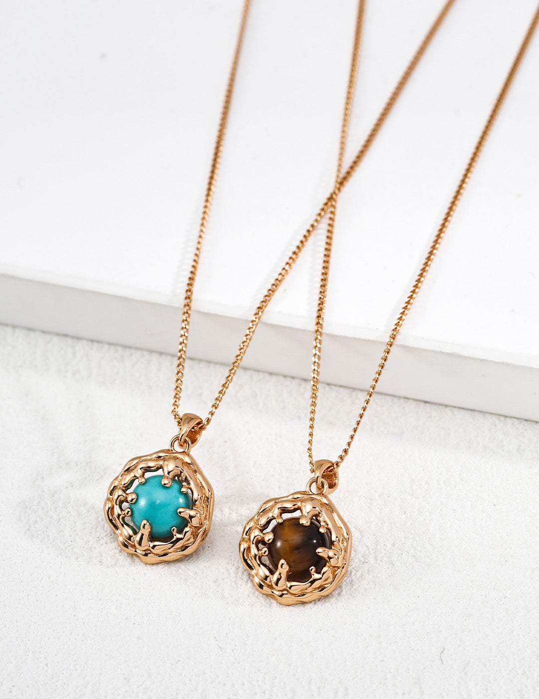Molten Nest Gemstone Pendant Necklace