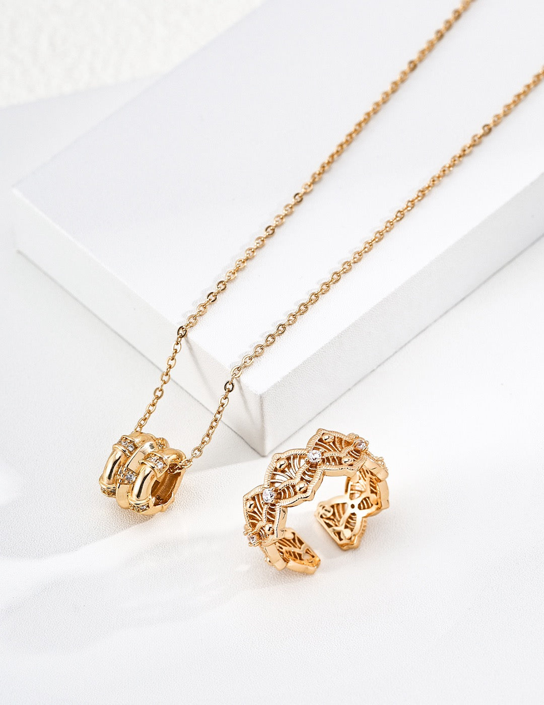 Triple Knot Ring Pendant Necklace