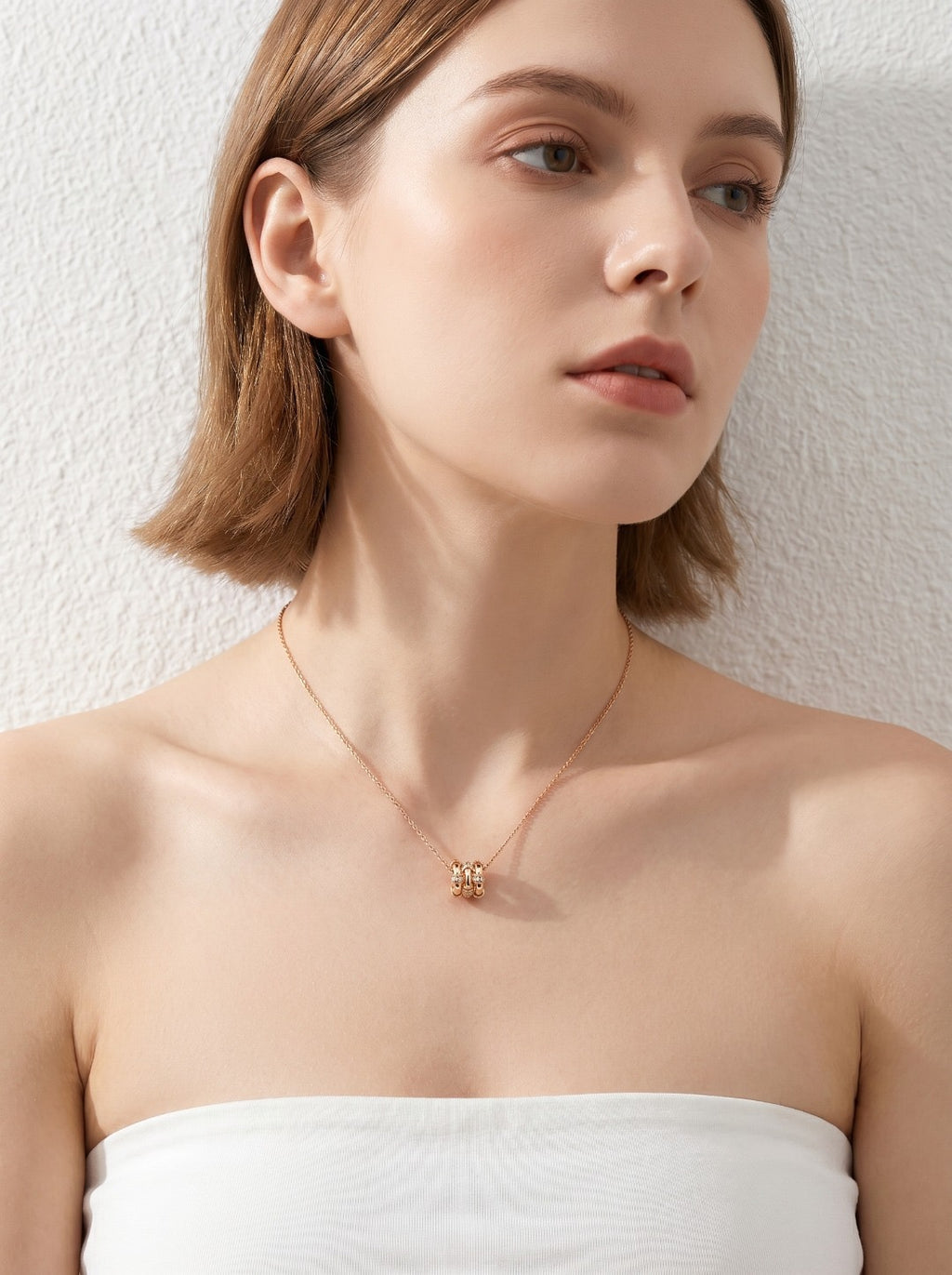 Triple Knot Ring Pendant Necklace