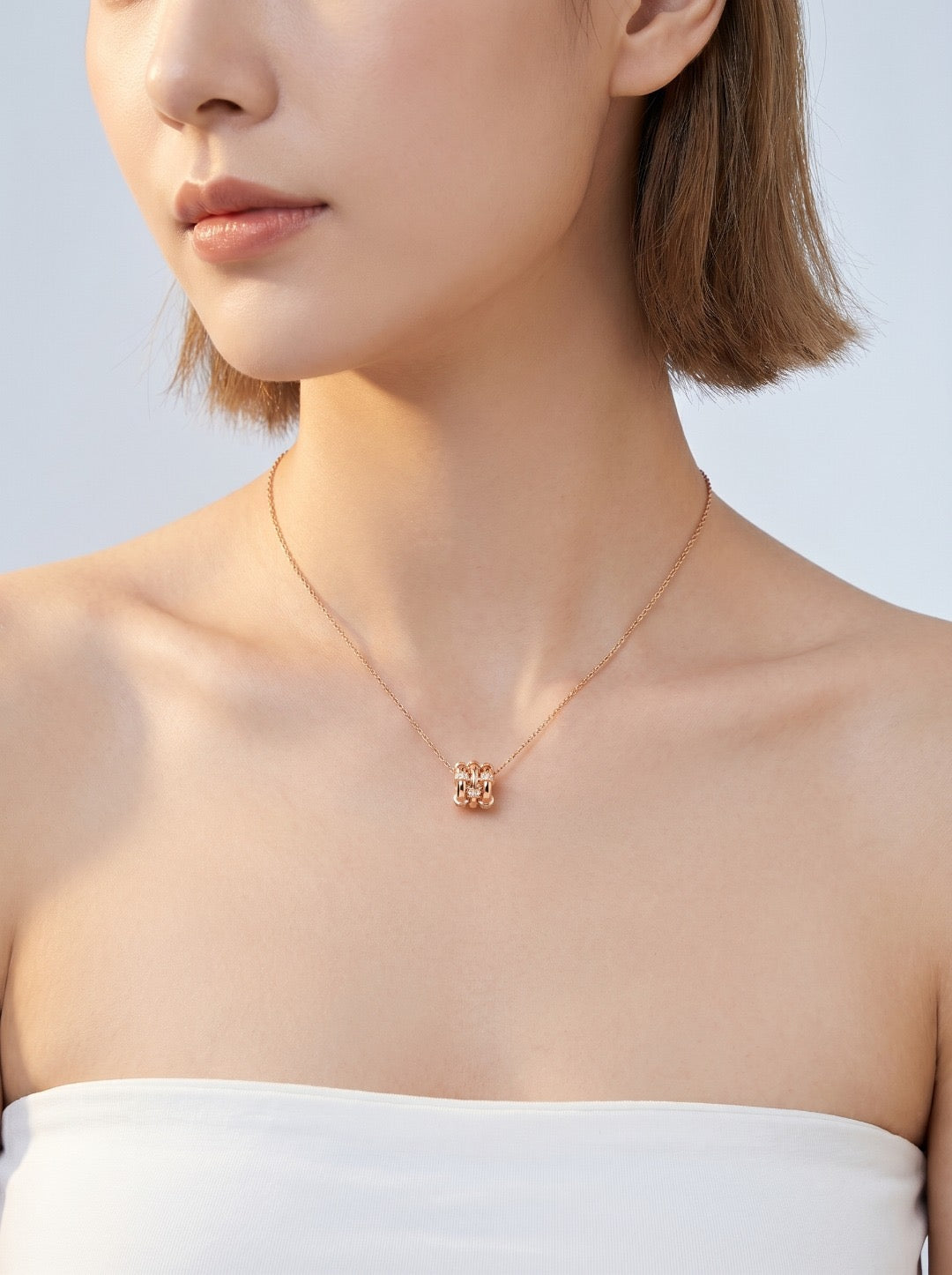 Triple Knot Ring Pendant Necklace