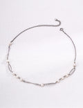 Pearl Geometric Station Necklace