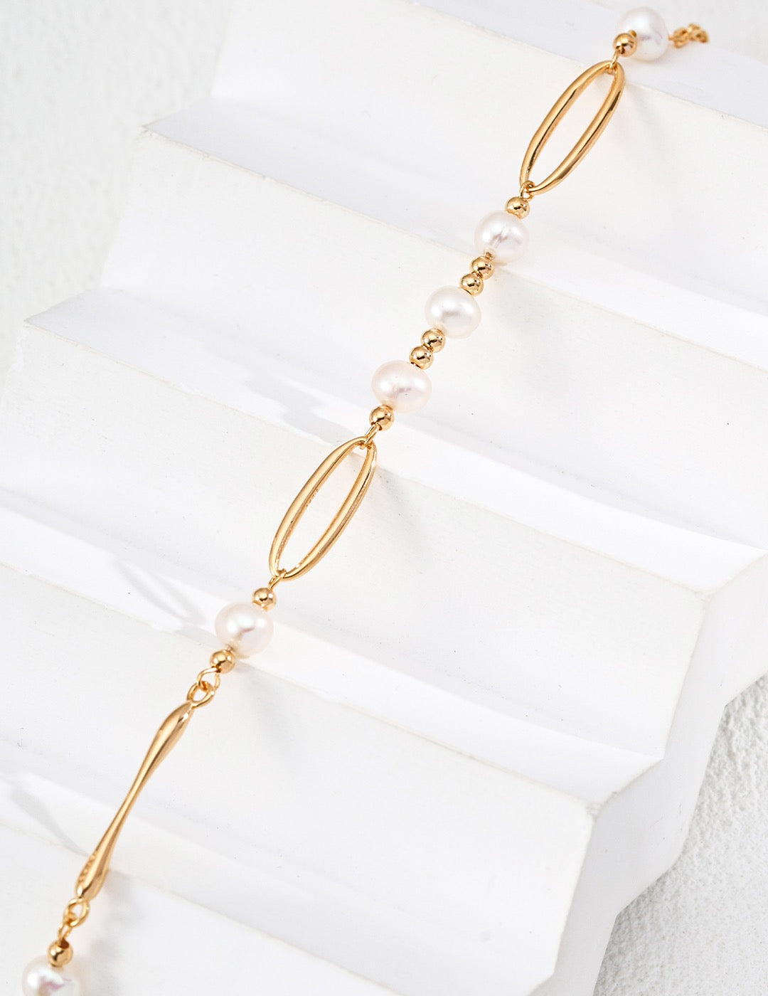 Pearl Geometric Station Necklace