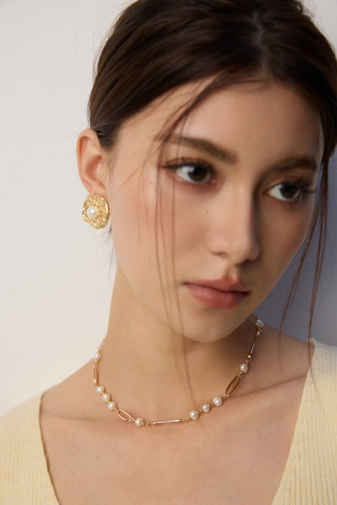 Pearl Geometric Station Necklace
