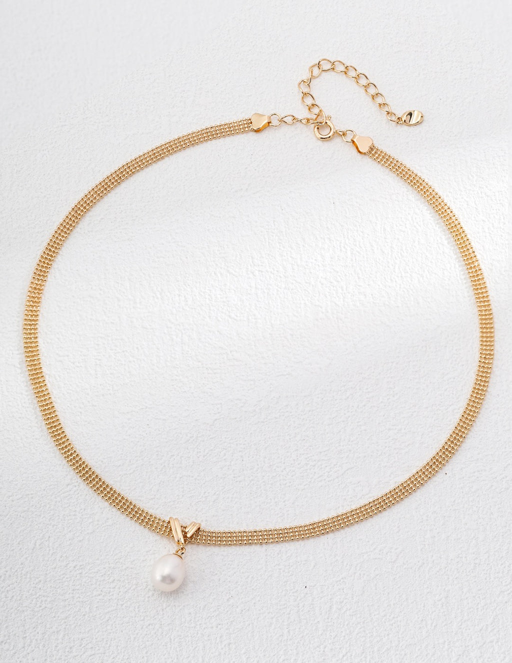 Pearl Drop Mesh Choker Necklace