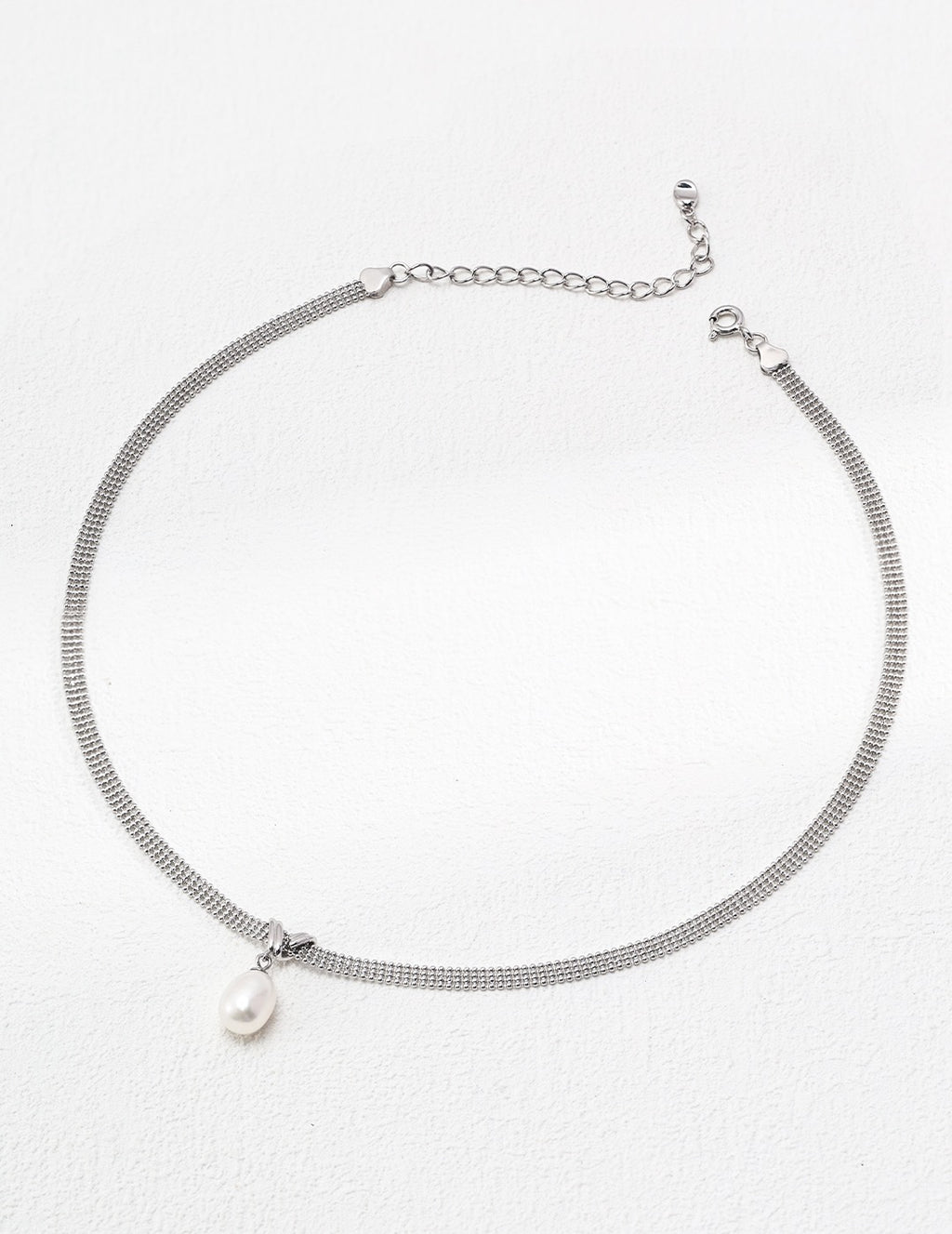 Pearl Drop Mesh Choker Necklace