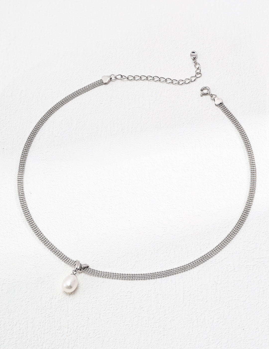 Pearl Drop Mesh Choker Necklace
