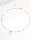 Single Pearl Disco Ball Chain Necklace