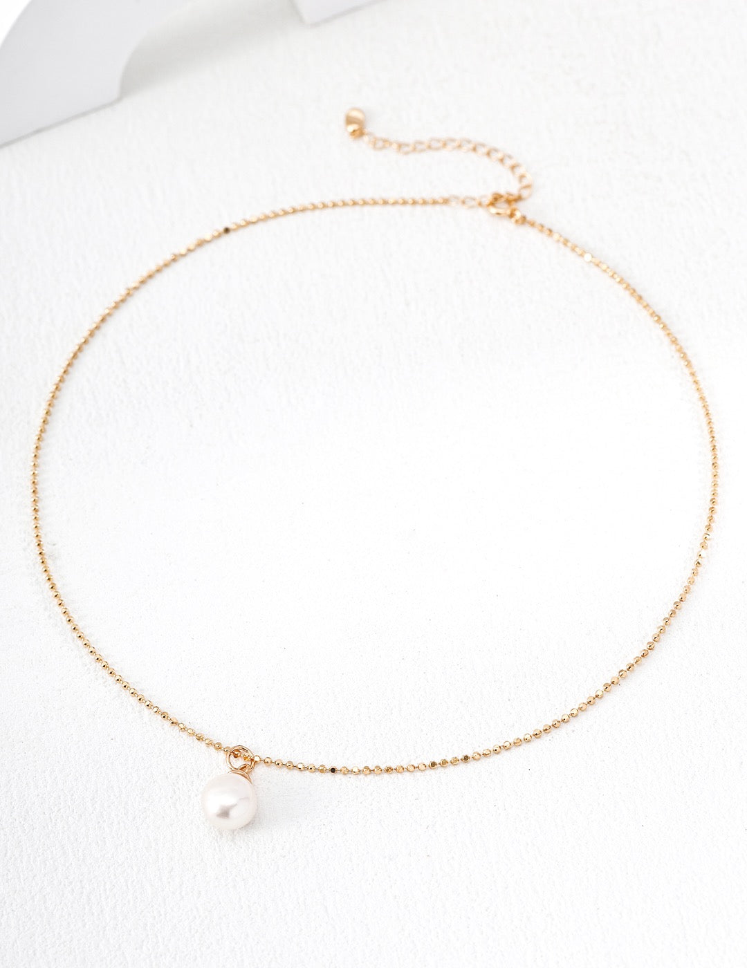 Single Pearl Disco Ball Chain Necklace