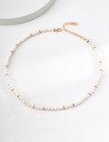 Pearl & Gold Ring Spacer Strand Necklace