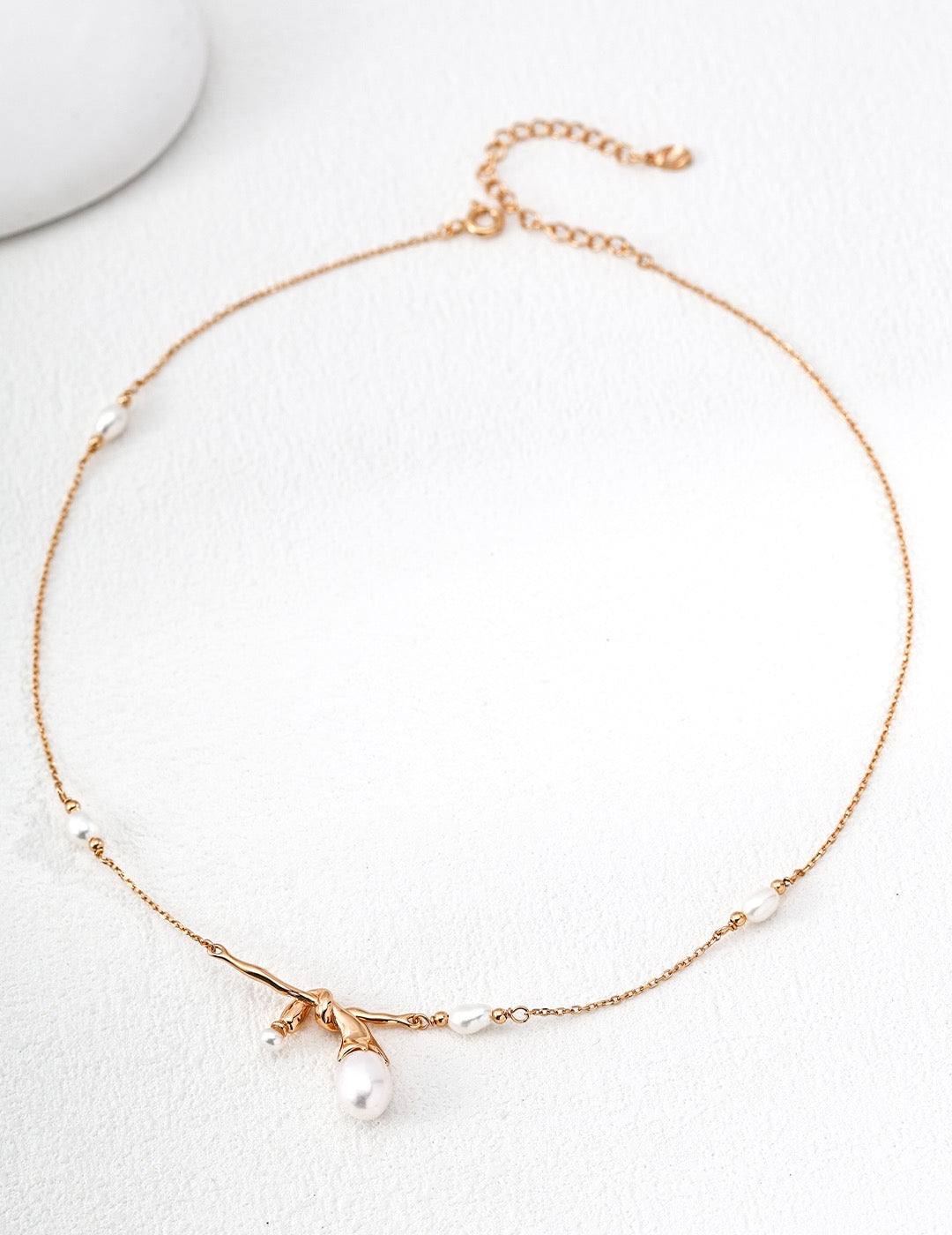Tulip & Pearl Branch Necklace