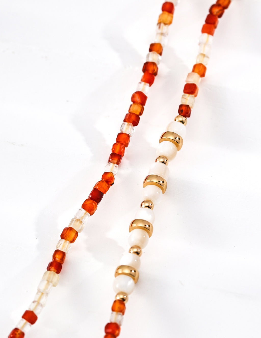 Terracotta Agate & Shell Bead Choker Necklace
