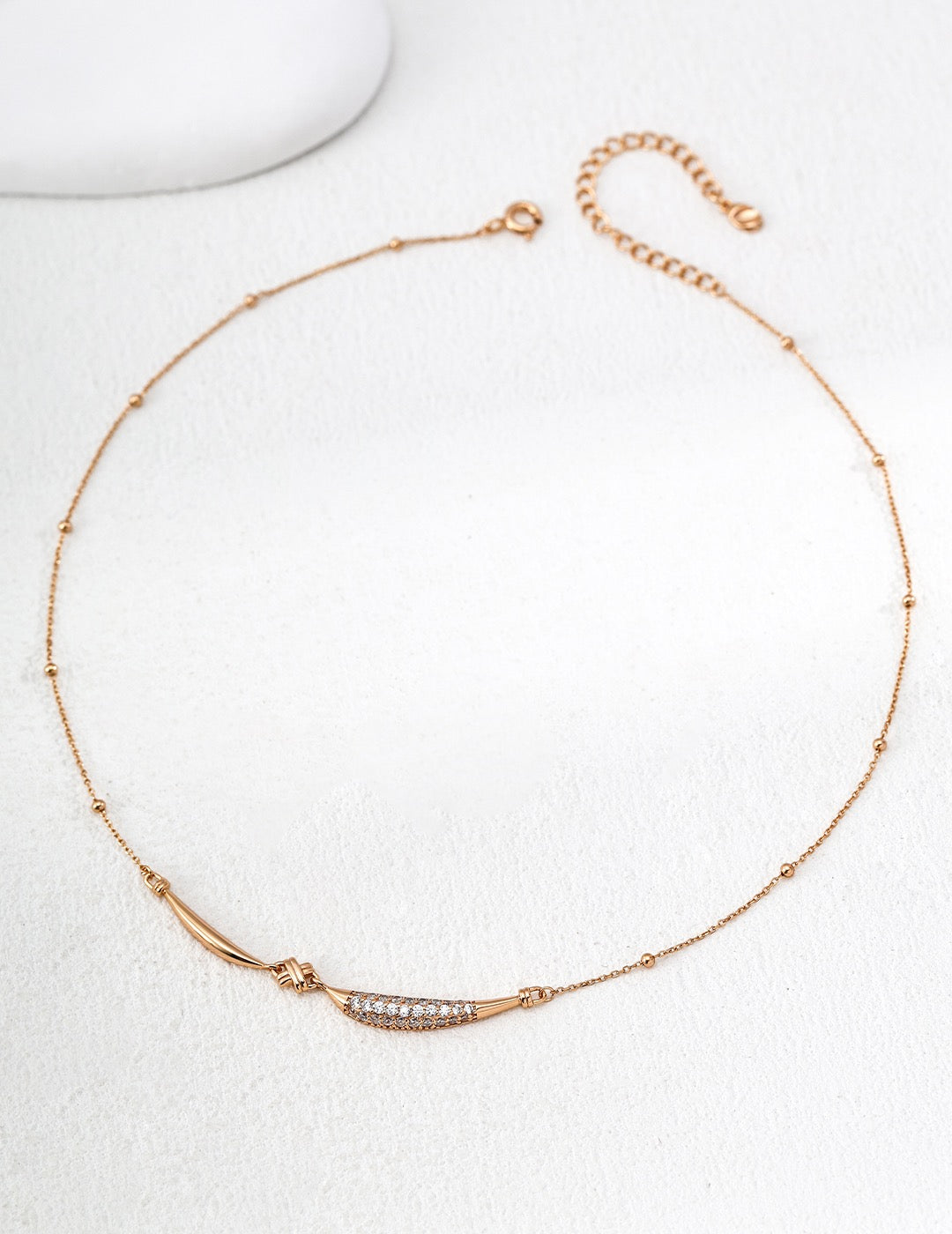 Curved Bar Knot Satellite Chain Necklace